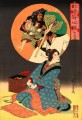 Eine Frau träumt davon, auf der Kabuki zu sein und Toyohara Chikanobu zu beobachten